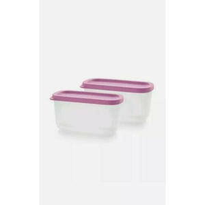 Tupperware Basic Bright Mini Rectangular Snack Cup Container Set of 2 NEW purple